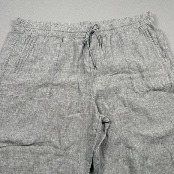 Athleta 100% Linen Retreat Wide Leg Pants‎ Womens 3X Relaxed Fit High Rise Gray - Picture 10 of 11